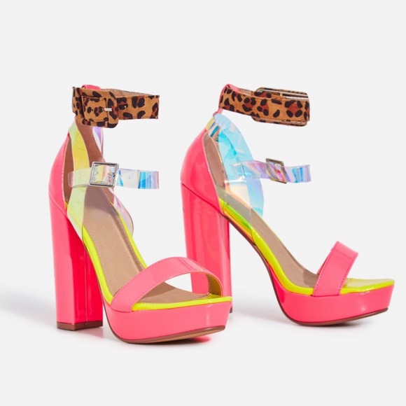 Dolls Kill Shoes - Dolls Kill Lemonade Funky Pink Platform Heels